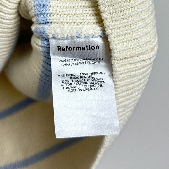 REFORMATION Janey Cotton Sweater Vest in Pablo Stripe Size Small - Picture 5 of 9